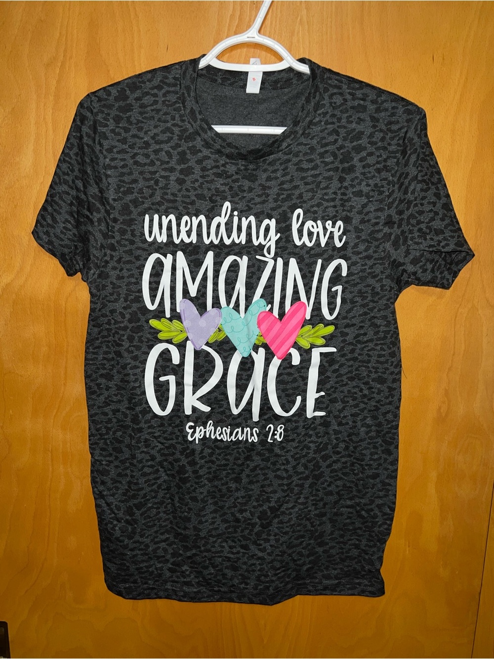 Brand new unending love black Leopard Tee S